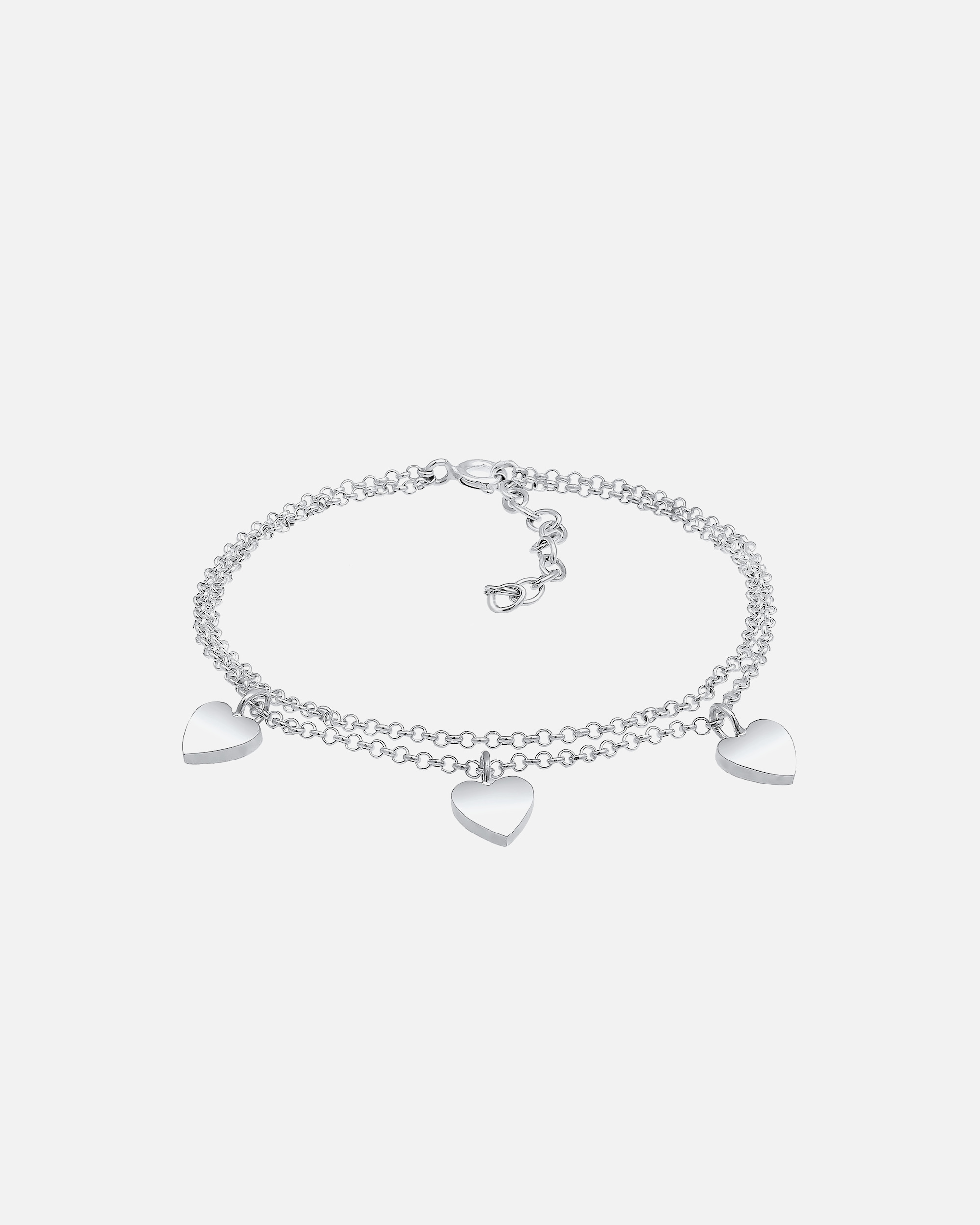 Elli Couche de Trio Symbole Coeur Amour Bracelet Femme (925/1000) Argent