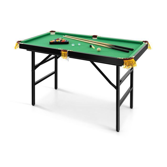 Tavolo da biliardo pieghevole DREAMADE da 122 cm con accessori, mini gioco da tavolo portatile per bambini e adulti con stecche, verde