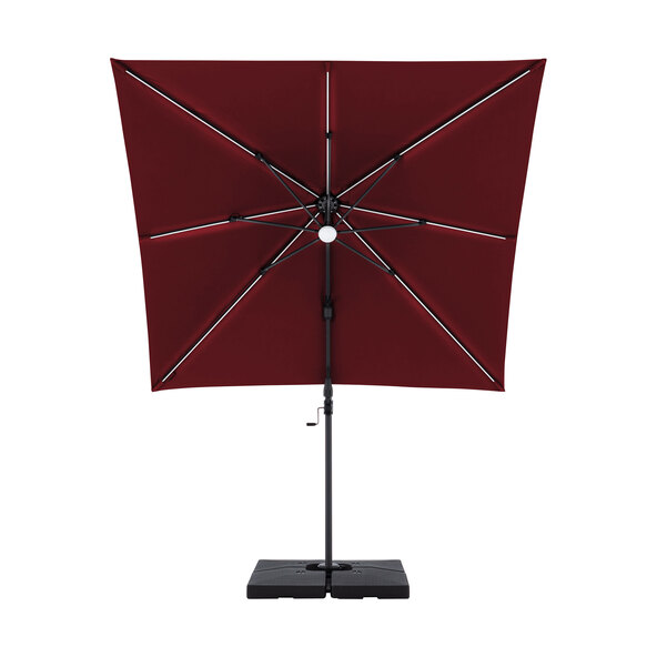 Alu-LED-es napelemes függőlámpa, 250 x 250 cm, bordó