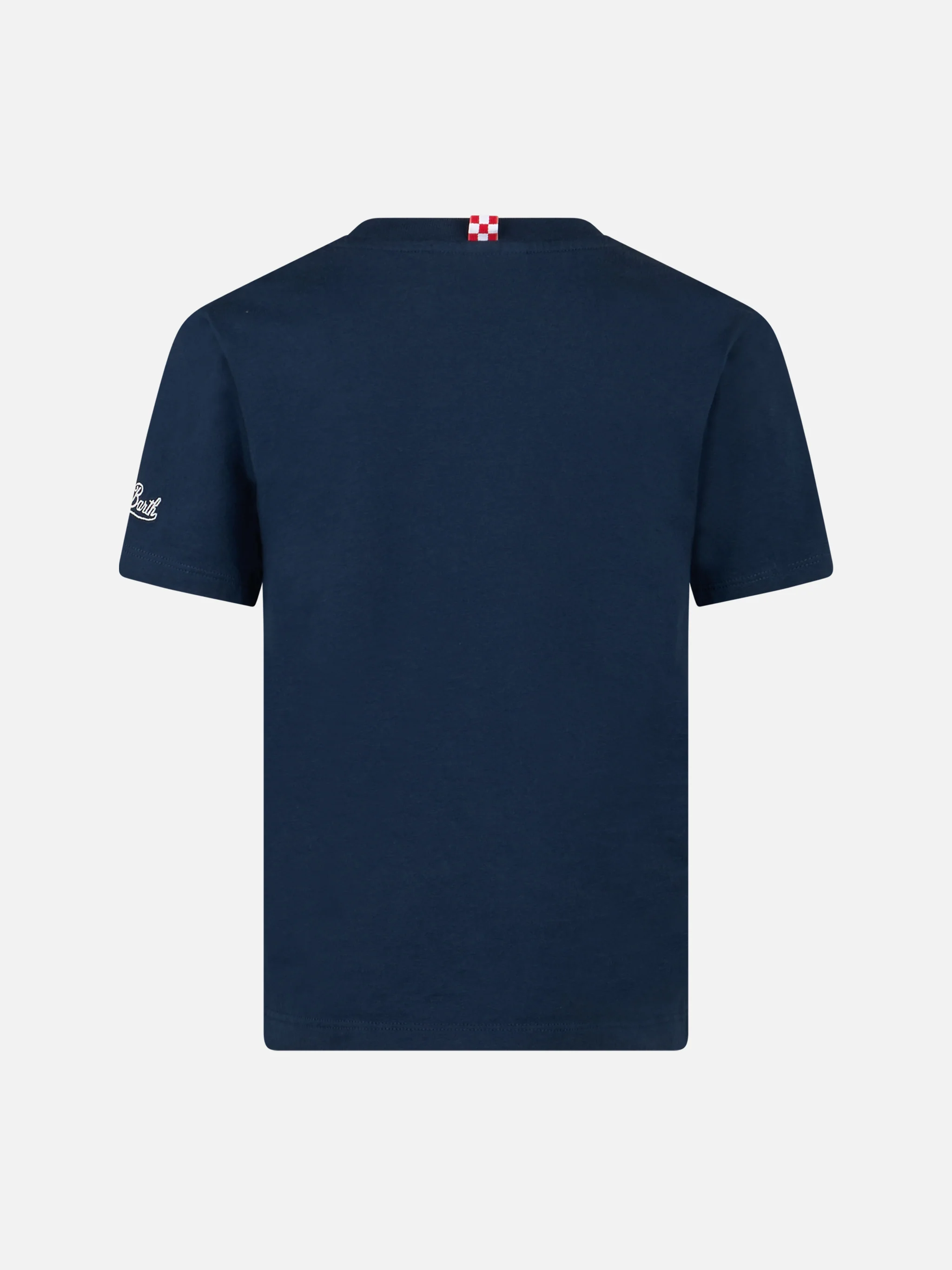 Kinder T-shirt van katoen met Smurfenprint en St. Barth-borduurwerk.