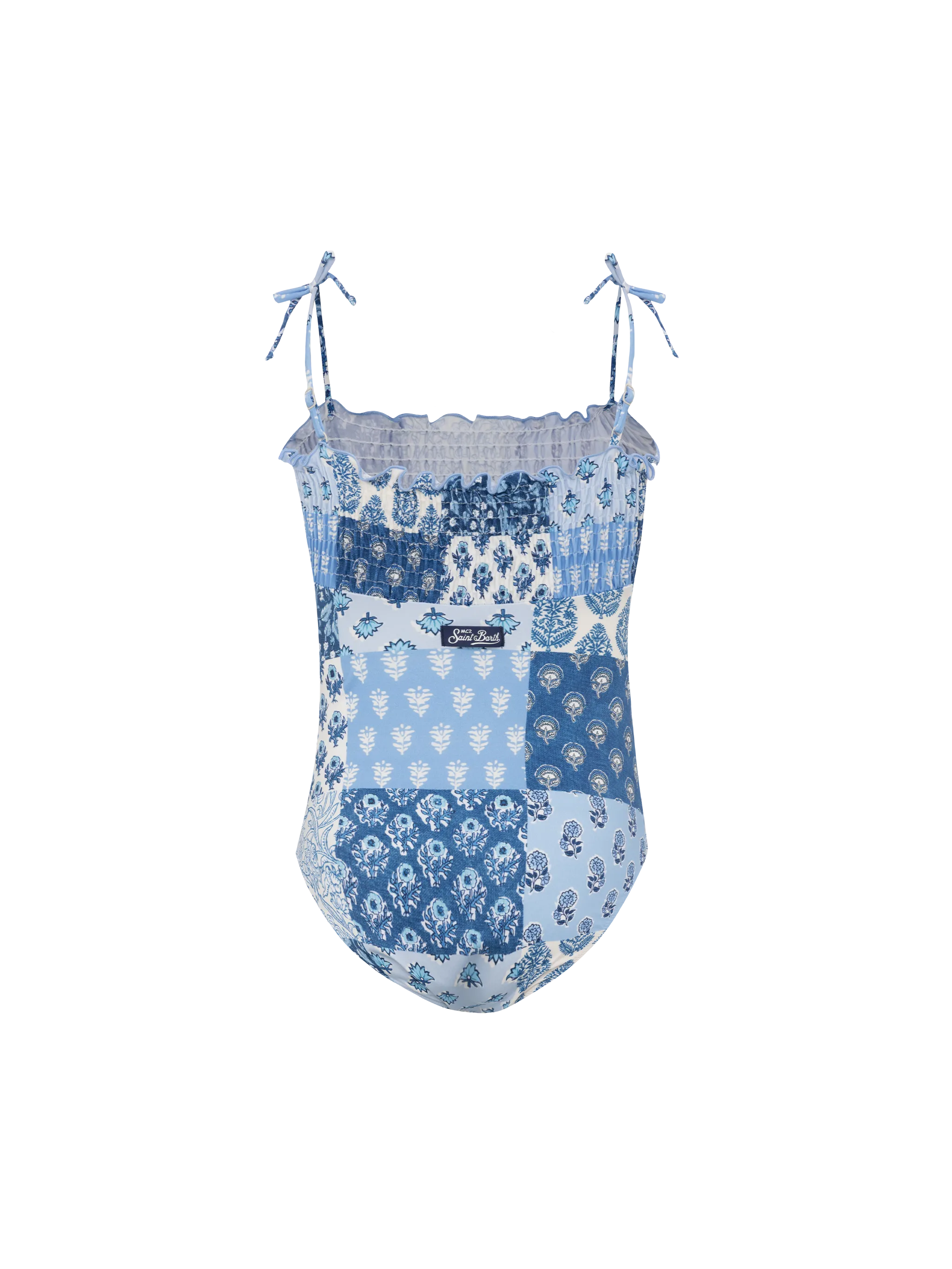 Costume intero da bambina Amina con corpetto arricciato