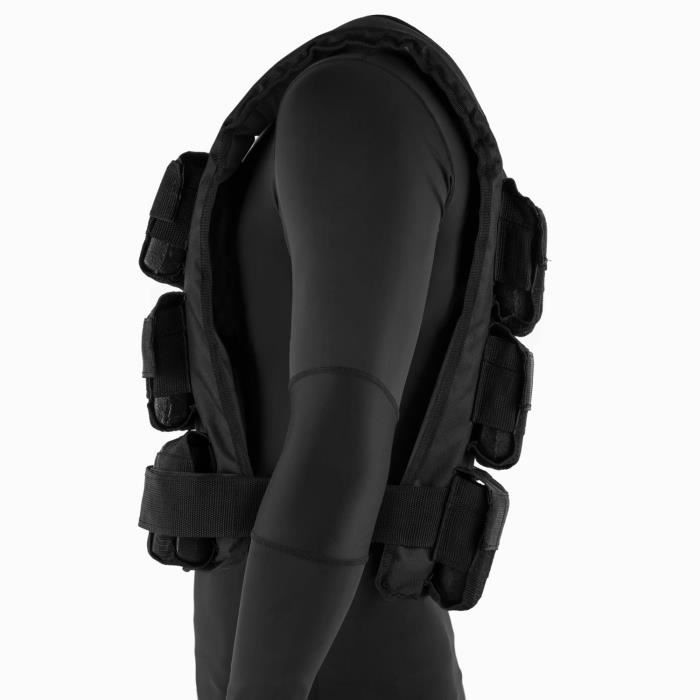 Chaleco lastrado CAPITAL SPORTS de 10 kg para entrenamiento físico y de resistencia - Talla única - Correa ajustable - Nylon negro