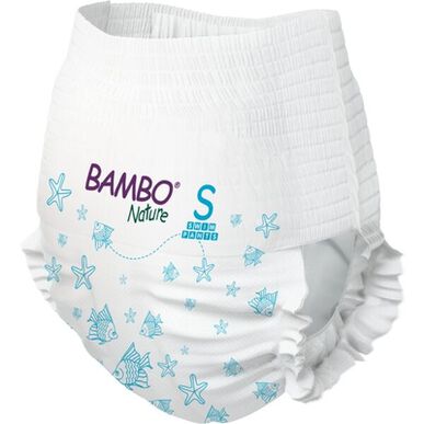 Bambo Nature Badebukser Sensitiv Hud S 7-12 kg Babybleier 12 enheter 12 enheter