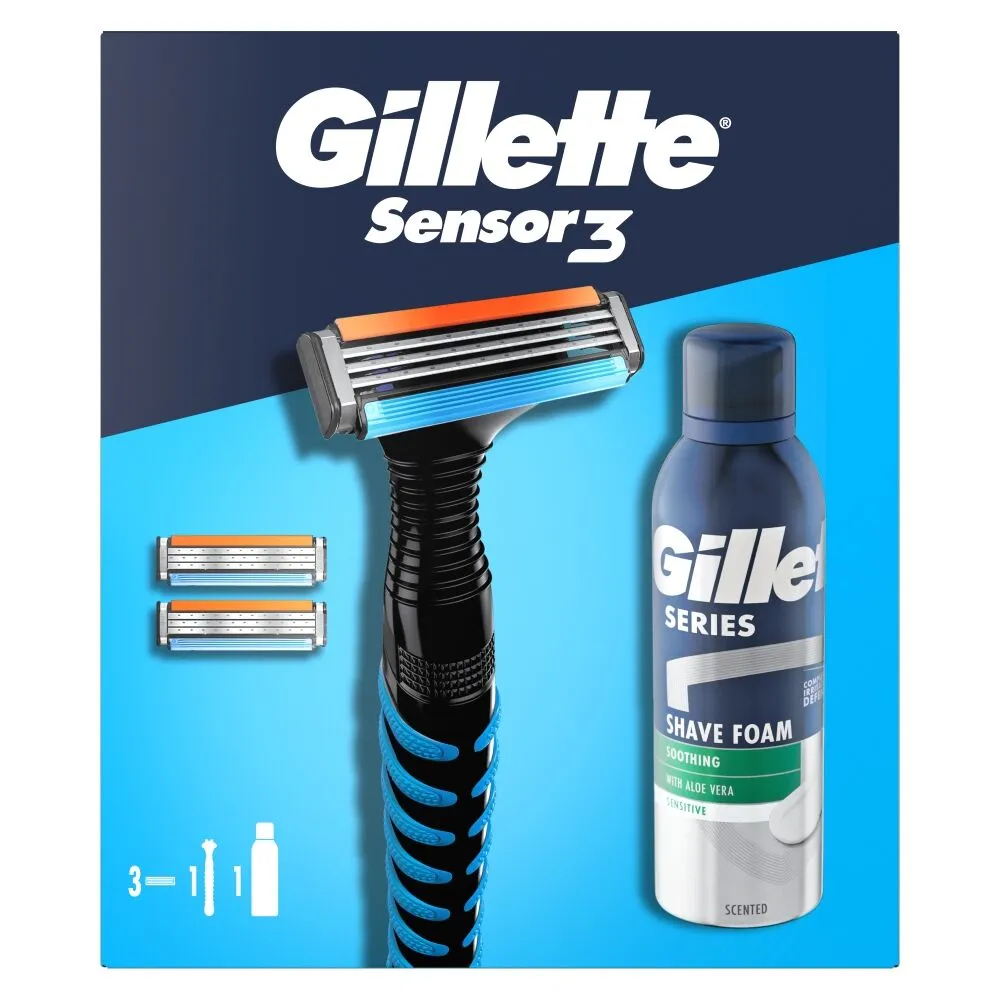 Gillette Sensor Zestaw Dla Mężczyzn maszynka + pianka