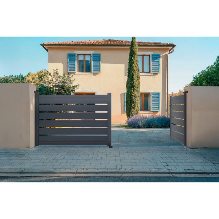 Puerta batiente - Casanoov - VOGEL - 3,5 m de alto (125 cm) - Gris - Aluminio