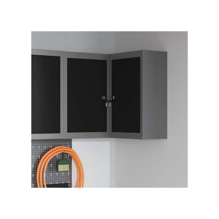 Armario de herramientas con estantes ajustables - vidaXL - 55x55x55 cm - Negro y gris - Madera de ingeniería y acero