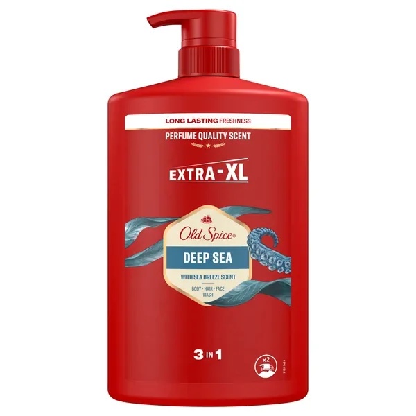 Gel de ducha y champú Old Spice Sea 1l Para cabello, rostro y cuerpo