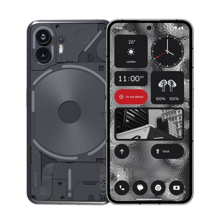 Nada Telefone (2) Smartphone, Cinza Escuro, 12 GB de RAM, 256 GB de armazenamento, tela de 6,7”, Snapdragon 8+ Gen 1, 4700 mAh