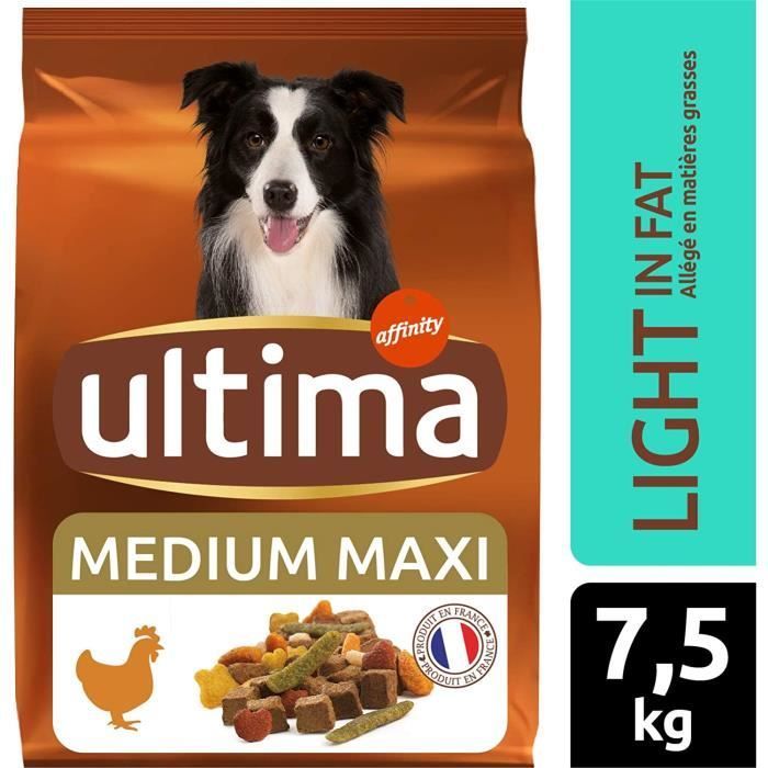 Ultima Croquettes pour Chien Medium-Maxi Light Poulet Riz, 7,5kg[470]