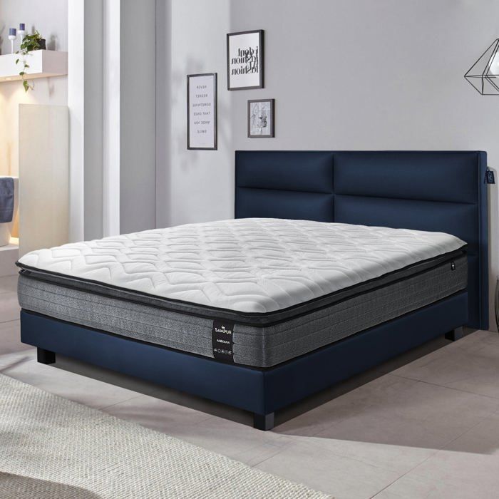 Materasso Nirvana 180x200 di Sampur | Spessore 26 cm | Memory foam | Molle insacchettate | Lattice naturale | Coprimaterasso integrato
