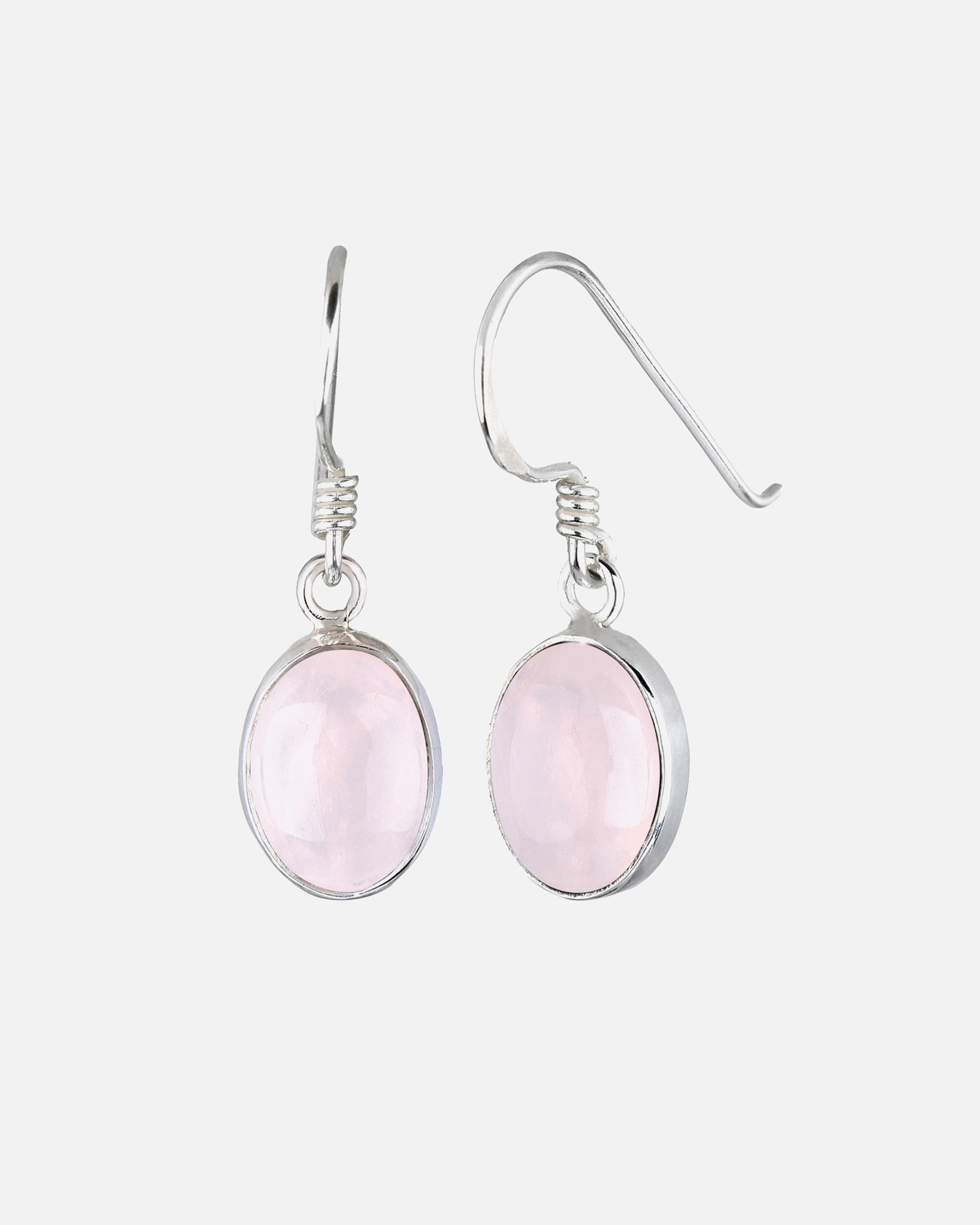 Elli Elli Boucles d'oreilles Femmes pierre quartz cabochon rose Argent Sterling 925