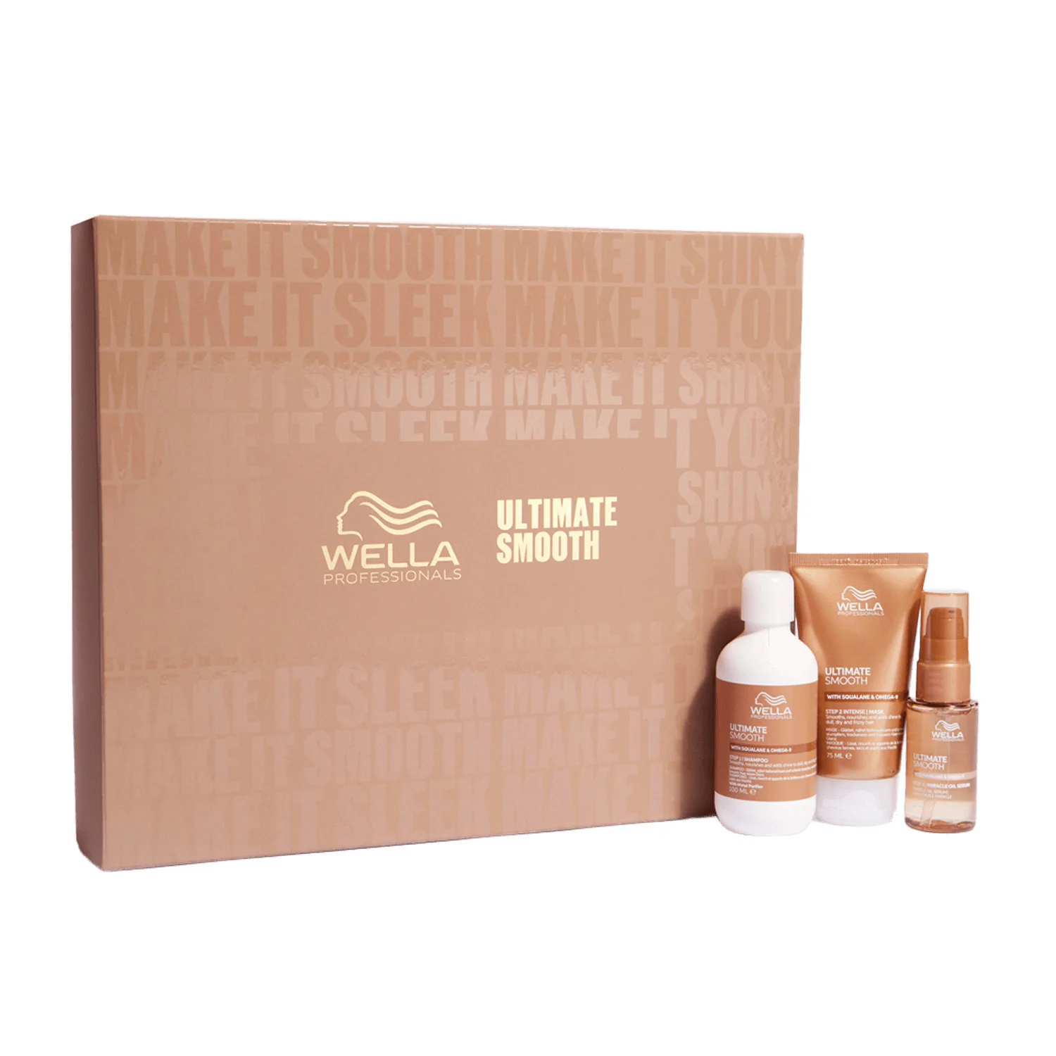 Ultimate Smooth Ultimate Smooth Cofanetto Natalizio - Shampoo, Maschera e Miracle Oil Serum - Cofanetti per Capelli, Shampoo Anticrespo