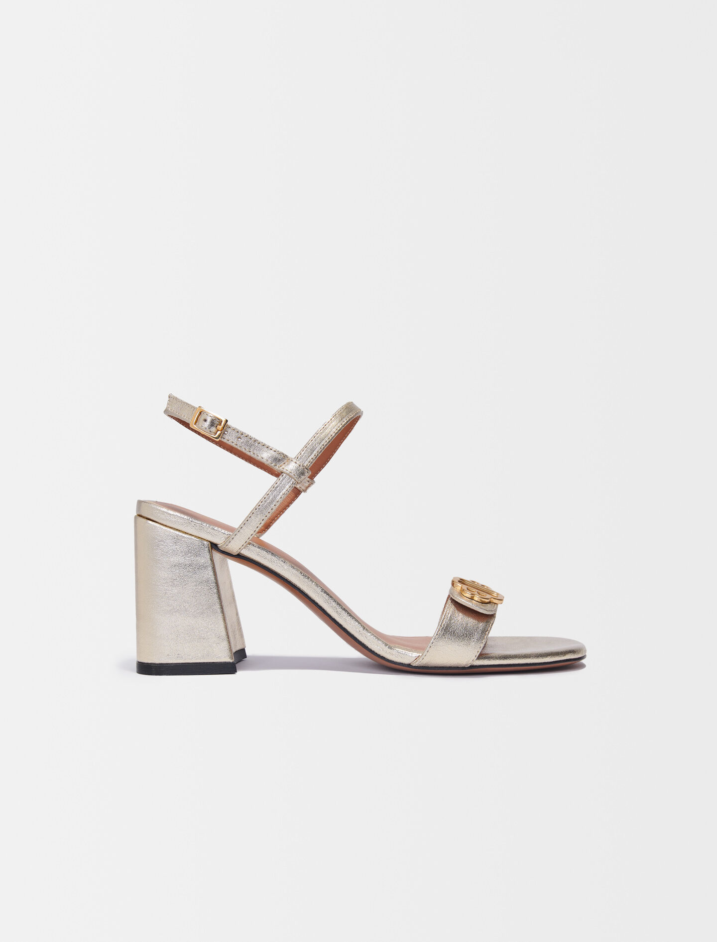 Metallic leren sandalen - of