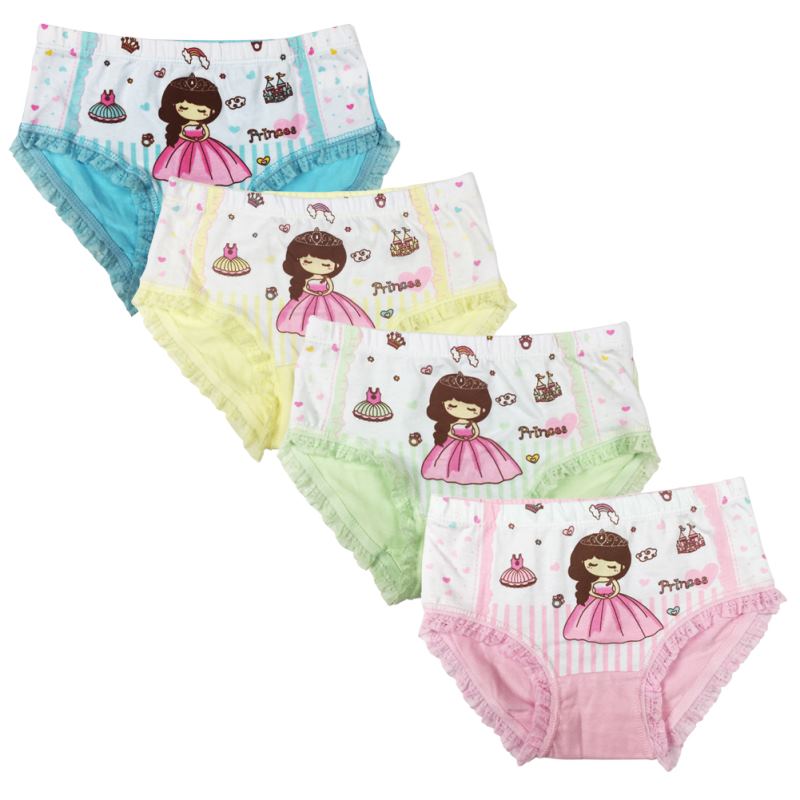 Lot de 4 culottes princesse en coton pour fille, sous-vêtements mignons pour jeunes enfants, par Core Pretty