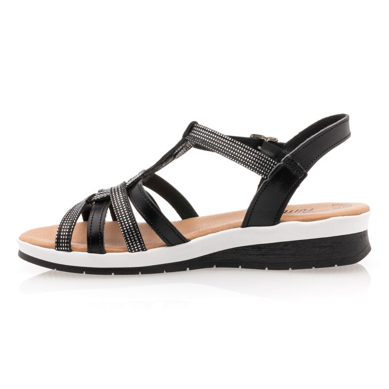 Svarte sandaler / sko med åpen tå til dame
