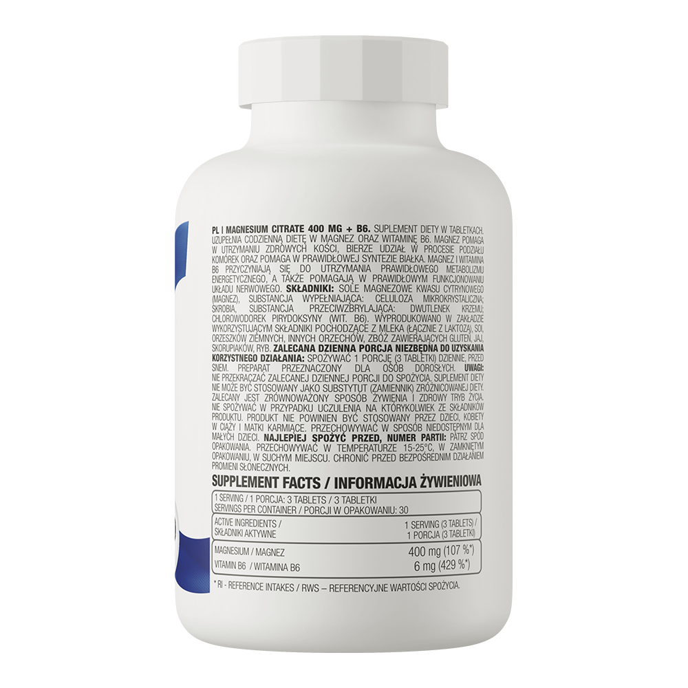 OstroVit Κιτρικό Μαγνήσιο 400 mg + B6