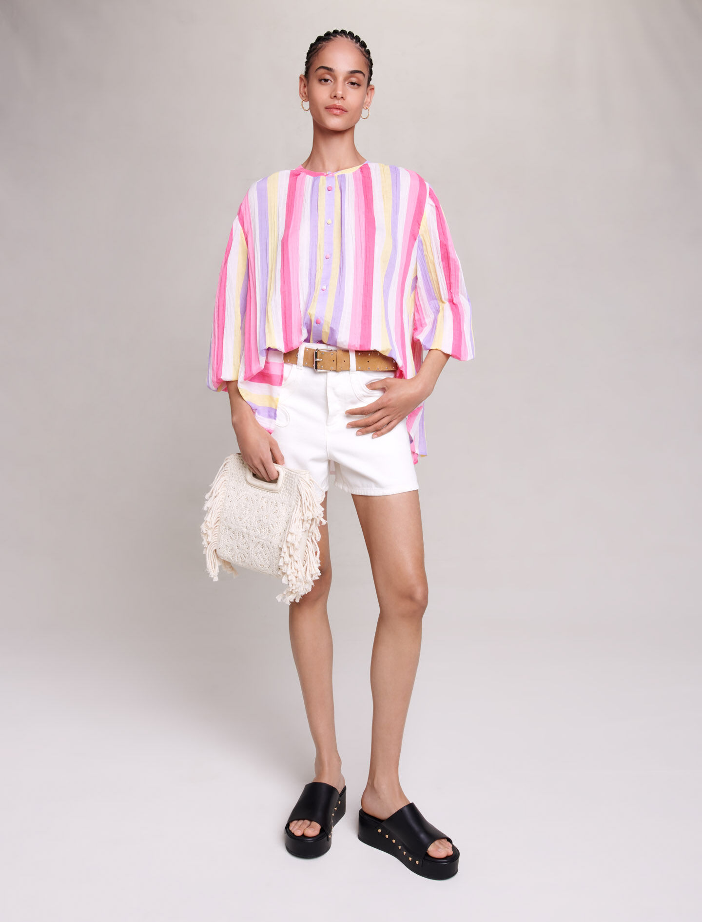 Oversized gestreepte blouse - Meerkleurig