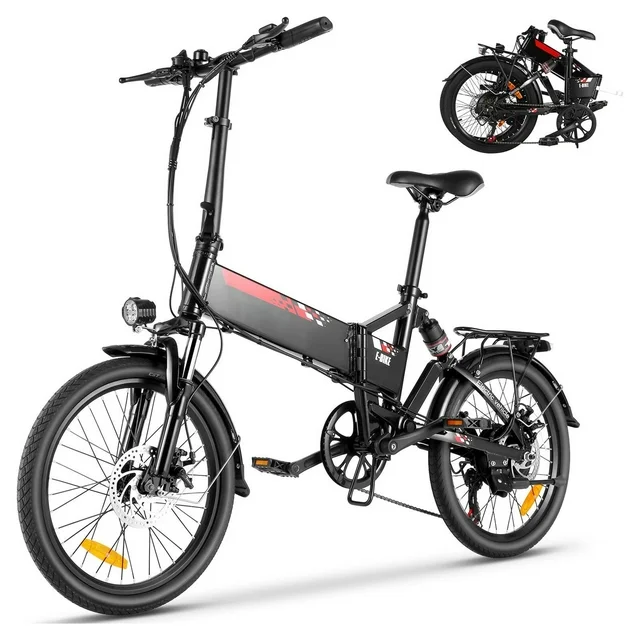 Gocio 500W opvouwbare elektrische fiets, 20 inch elektrische stadsfiets, lichtgewicht elektrische fiets van aluminiumlegering, e-bike met ingebouwde, verwijderbare 48V 7,8Ah lithium-ionbatterij, elektrische stadsfiets voor volwassenen