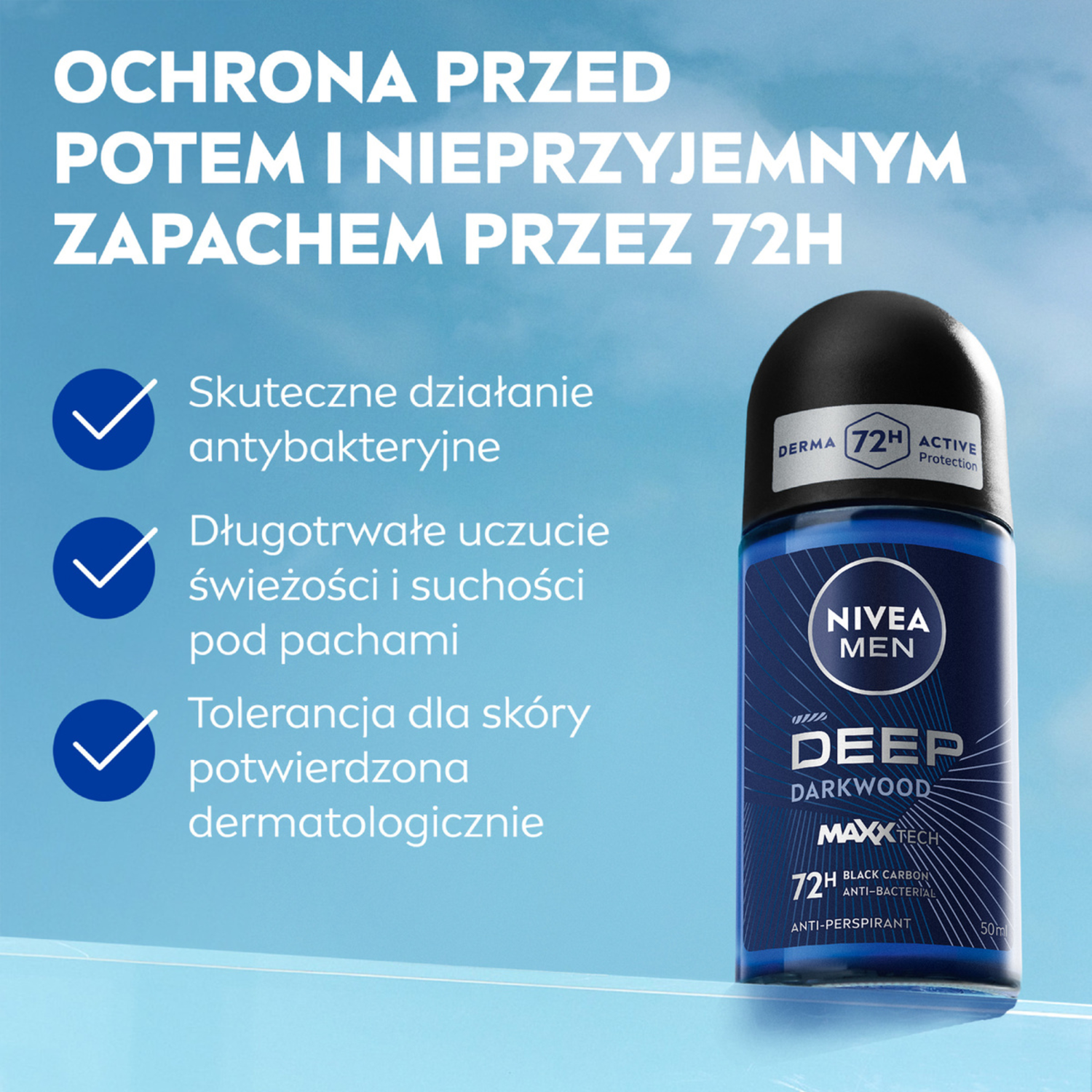 Nivea Men Antiperspirant Roll-on 50ml Deep Men