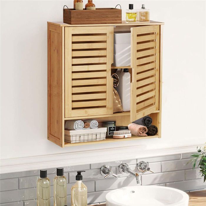 Mobiletto da bagno a parete, pensile portaoggetti, mobiletto per WC, 60x20x70 cm