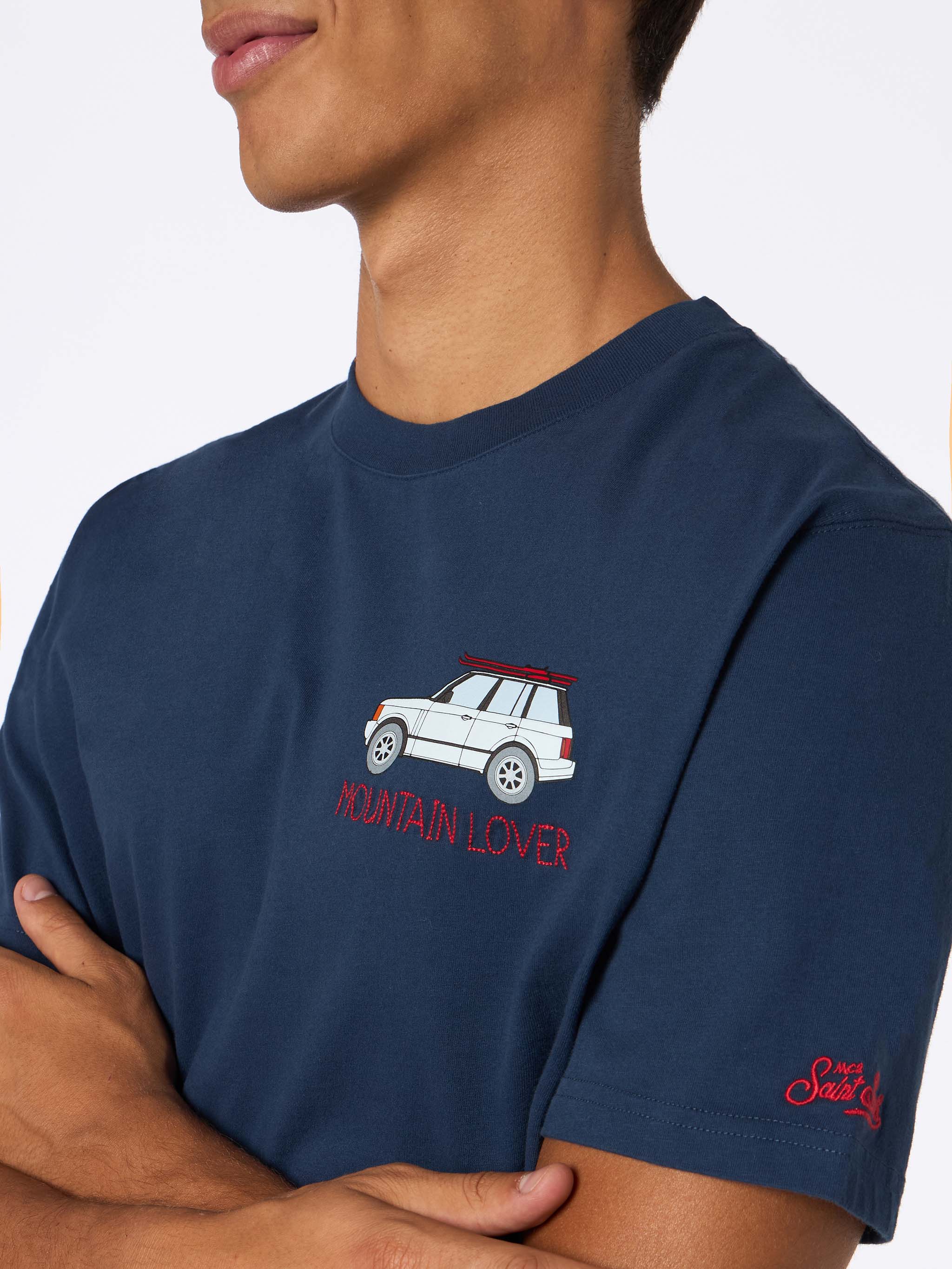 T-shirt Arnott pour homme en coton épais avec broderie « Amoureux de la montagne »