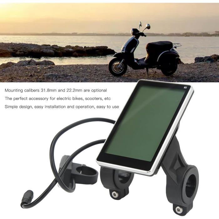Écran Lcd De Vélo Électrique M5 E Écran De Compteur De Scooter, Panneau De Connecteur Étanche De Vélo Électrique À 6