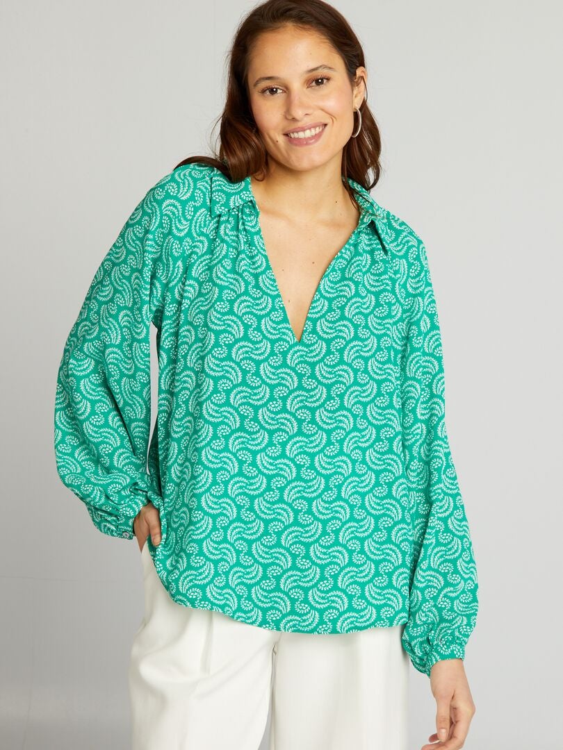 Blouse met patroon - GROEN