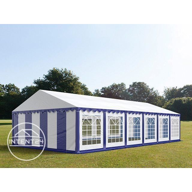 TOOLPORT 6x12m PVC 500g/m² reception gazebo, blue and white, waterproof