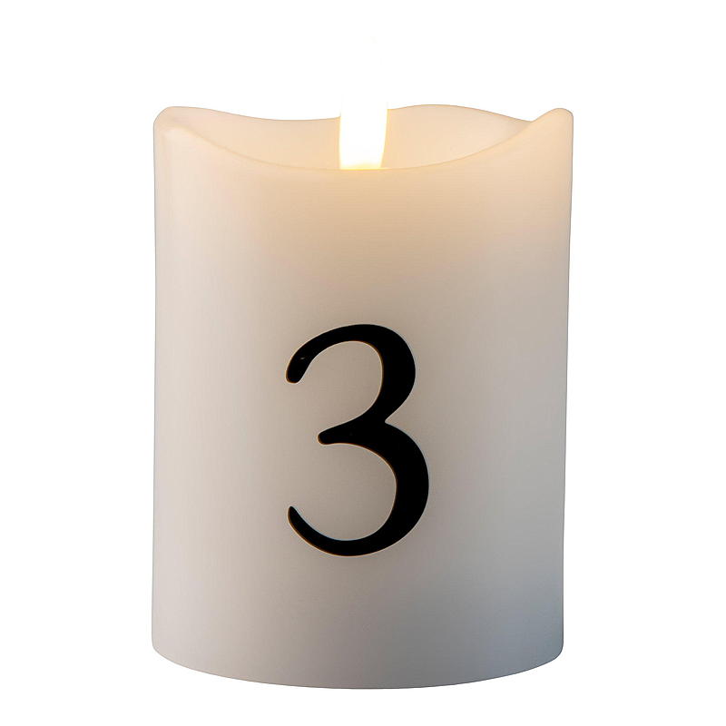 Vie Selected adventslys 4-pakning LED med tall og fjernkontroll
