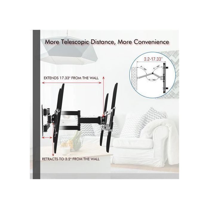 Supporto Murale TV, Orientabile, Inclinabile, Universale 32-65