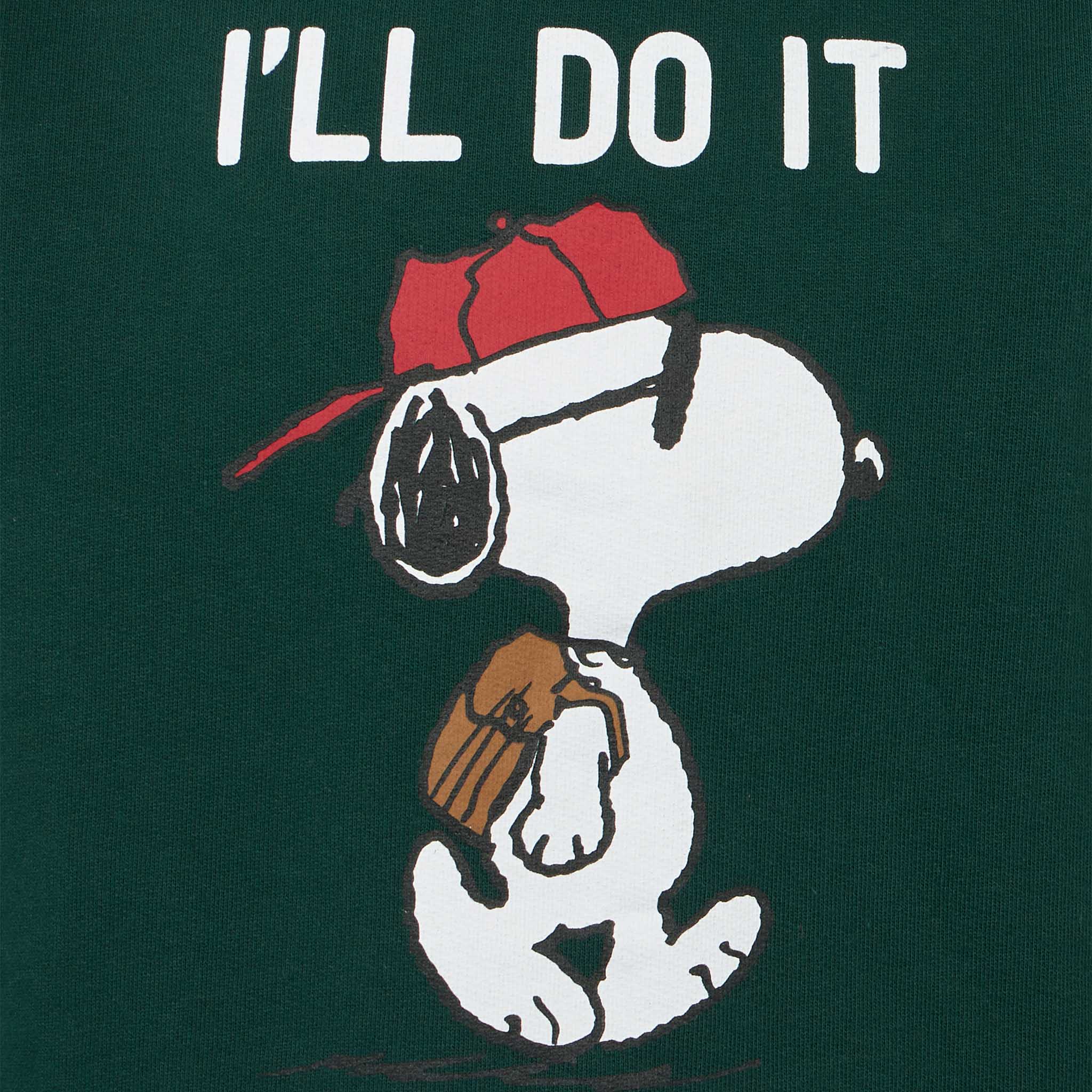 Felpa verde girocollo da bambino con stampa Snoopy | EDIZIONE SPECIALE