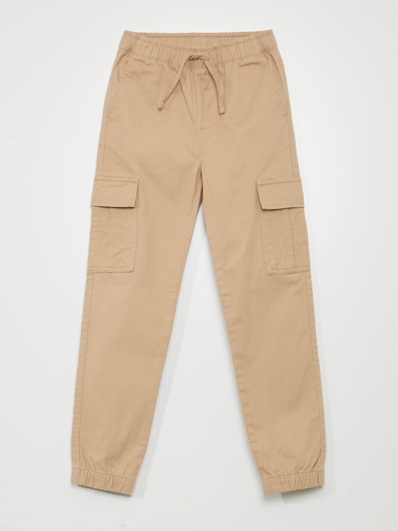 Pantalones cargo - Corte ajustado - BEIGE