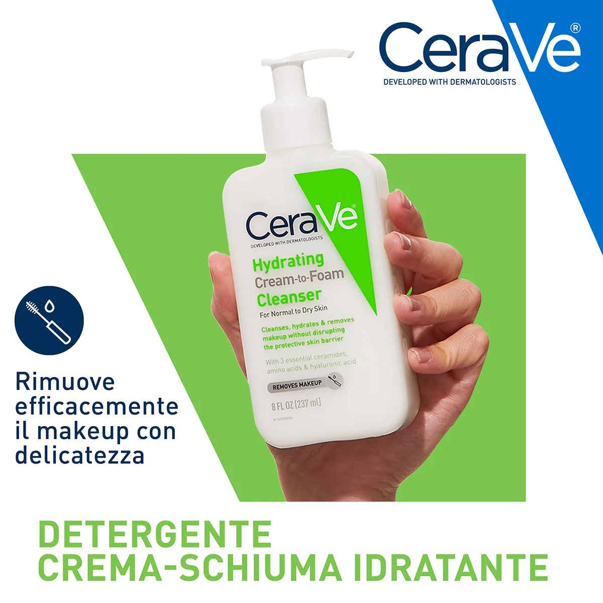 CERAVE Feuchtigkeitsspendender Reiniger 236 ml Für normale bis trockene Haut
