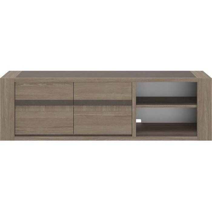 Meuble TV MARCEAU – Coloris Chêne Reed – 190 × 48 × 57 cm – GAMI