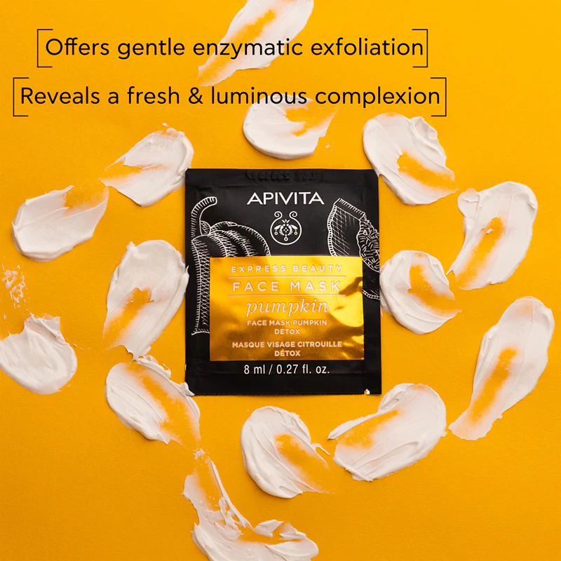 Máscara facial detox de abóbora Apivita Express Beauty