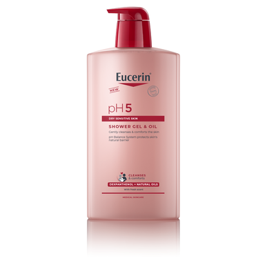 Eucerin pH5 dušo želė ir aliejus jautriai odai