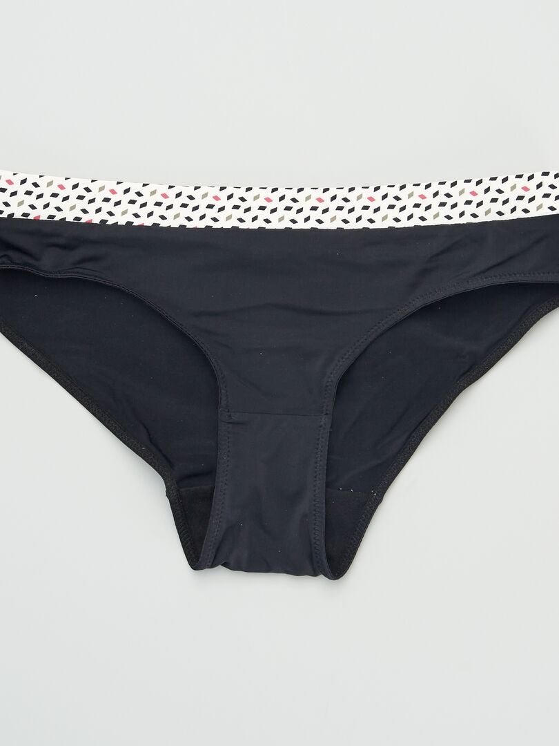 Set van 2 slips met 'Envie de lingerie' print - zwart/wit