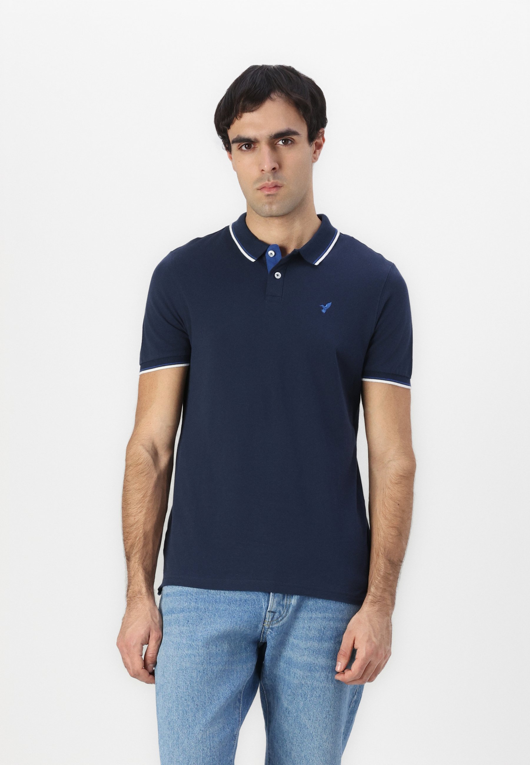Pier One SLIM - Poloshirt - donkerblauw