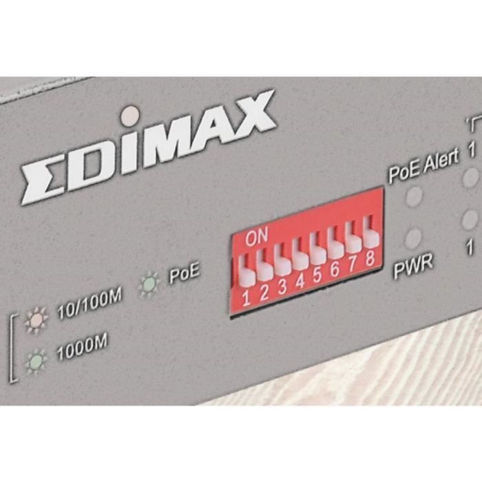 Netzwerk-Switch – EDIMAX – GS-1008PL V2 – 8 Ports – Gigabit-Ethernet – PoE-Reichweite bis 200 m