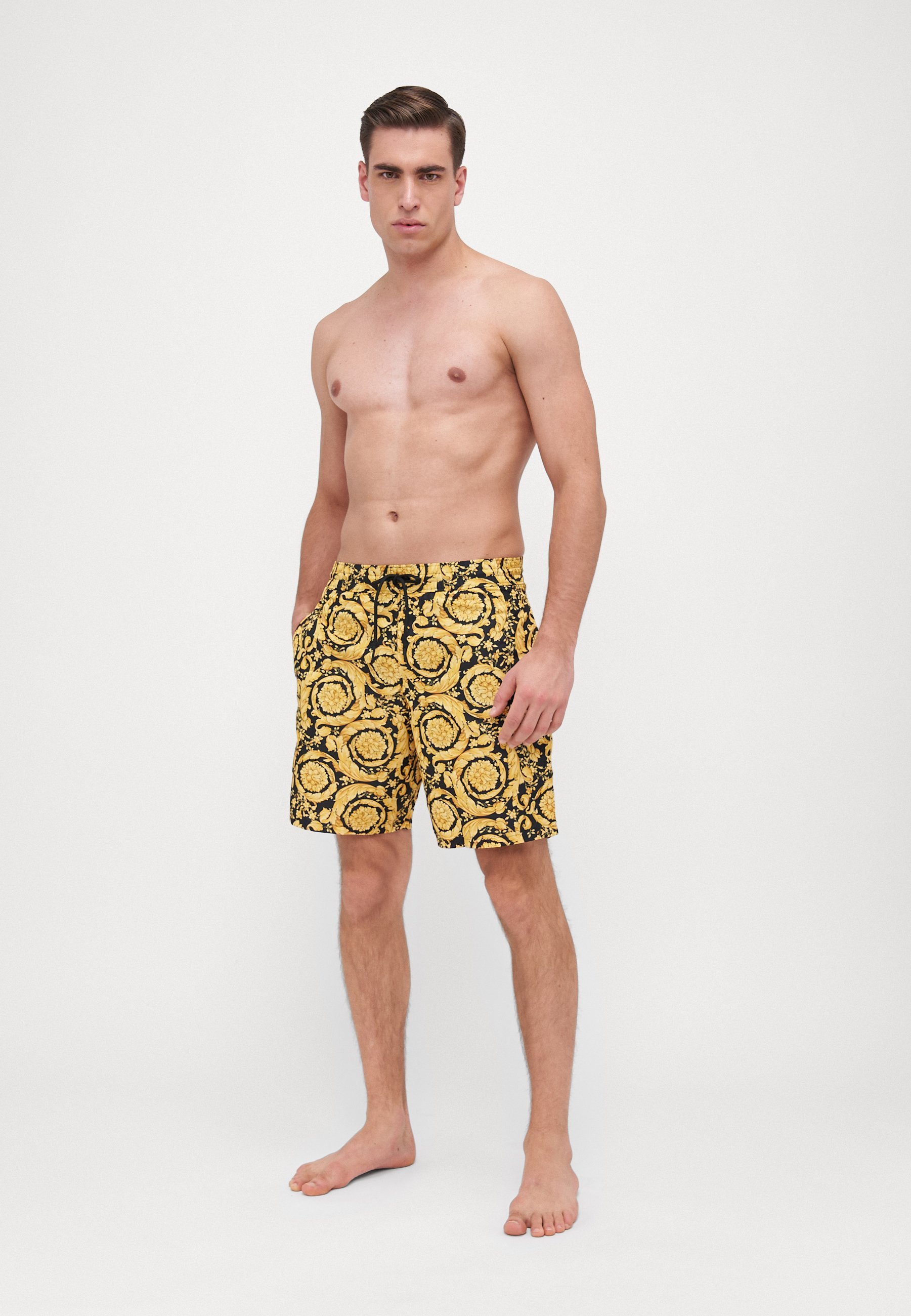 Versace SWIM LONG BOXER BAROCCO ALL OVER PRINT - Pantaloncini da bagno - oro