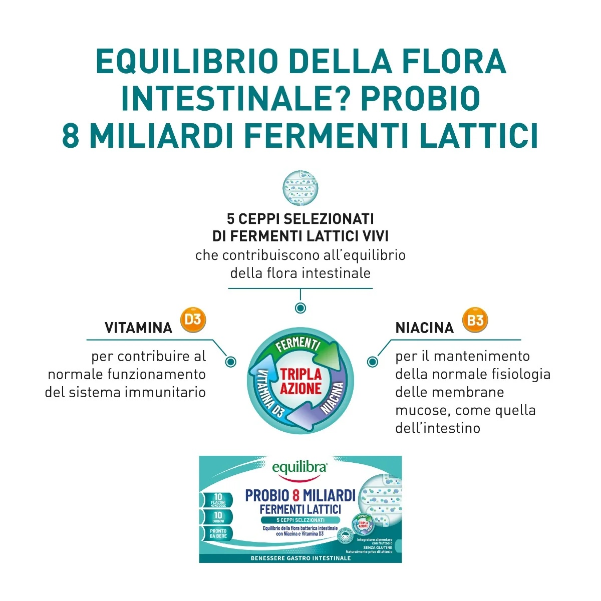EQUILIBRA Equilibra Probio 8 milliards 10 flacons Un intestin en équilibre