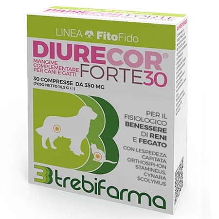 TREBIFARMA Trebifarma Diurecor Forte, aliment diurétique complémentaire pour chiens et chats, 30 comprimés