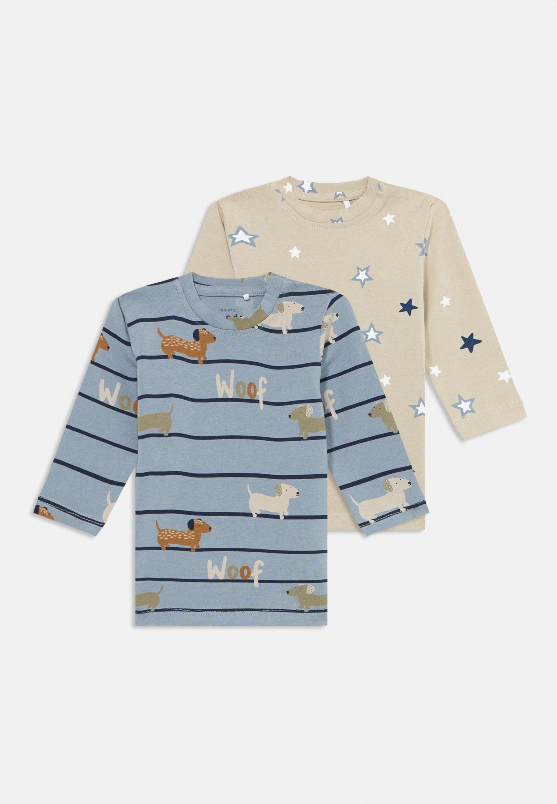 Noem het NBMVACION 2-PACK - Top met lange mouwen - zand/blauw