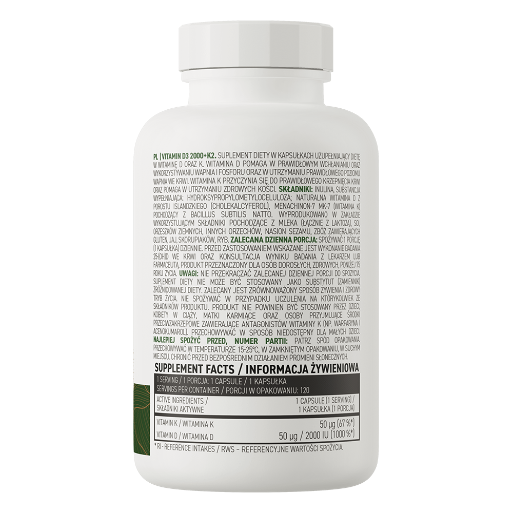 OstroVit Vitamin D3 2000 IE + K2 VEGE