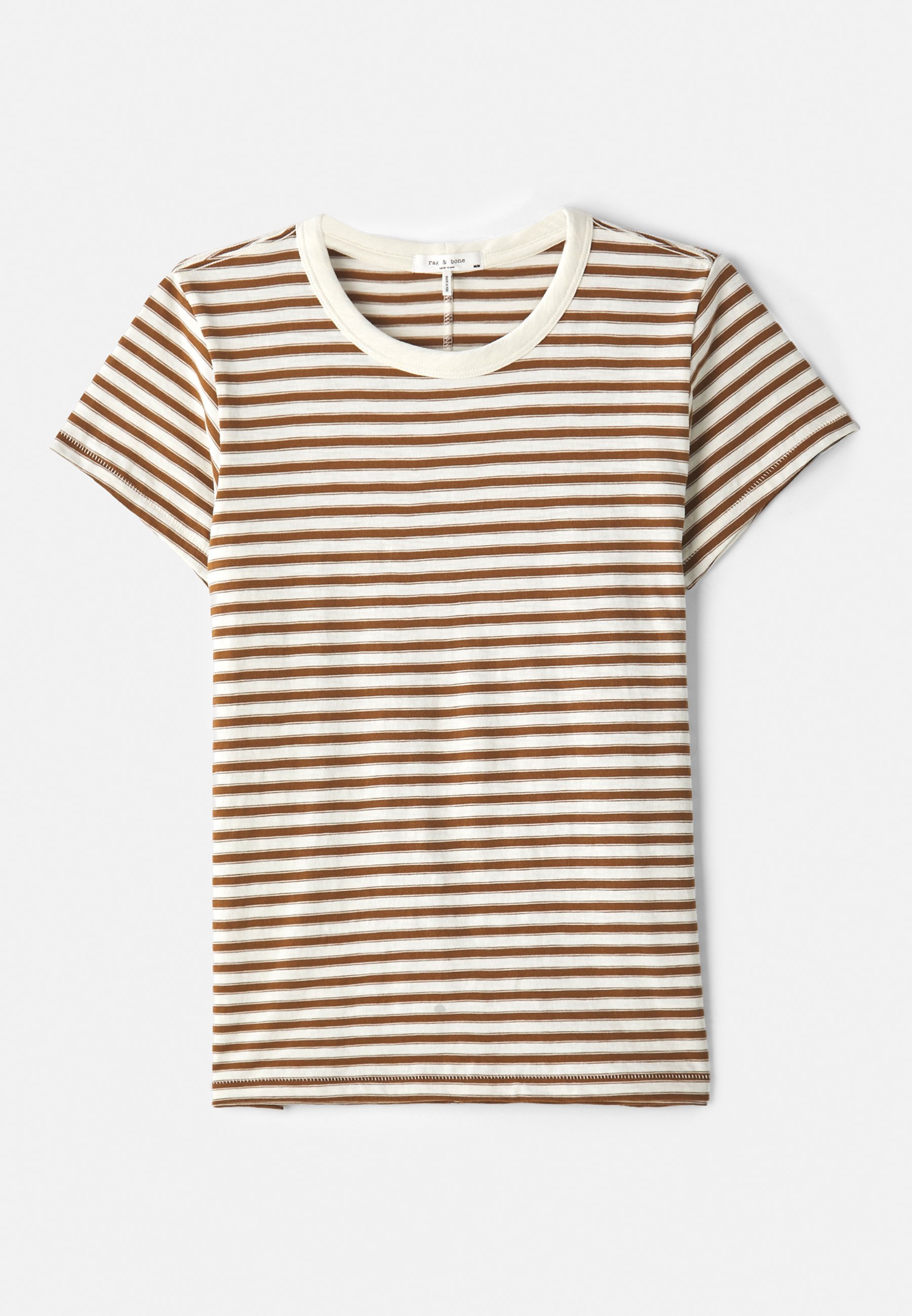 Rag & Bone THE SLUB STRIPE TEE - T-shirt met print - lichtbruin