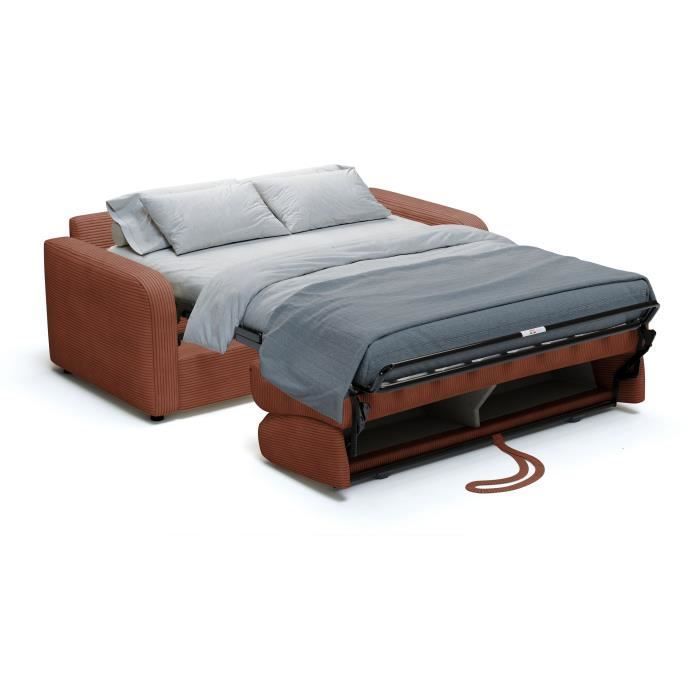 Express slaapbank - 3-zits - TOM - Terracotta corduroy - 185 x 100 x 87 cm