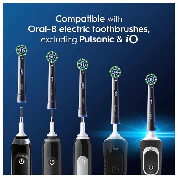 „Oral-B Cross Action“ dantų šepetėlių galvutės, juodos, 4 vnt.
