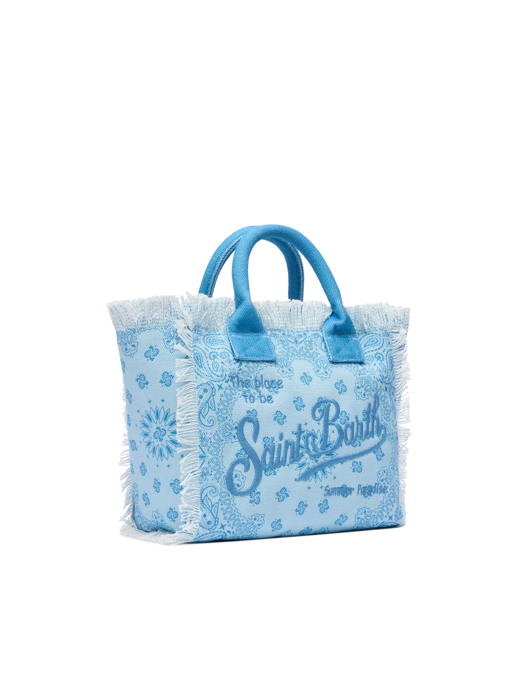 Colette tas van katoenen canvas met bandana-print.