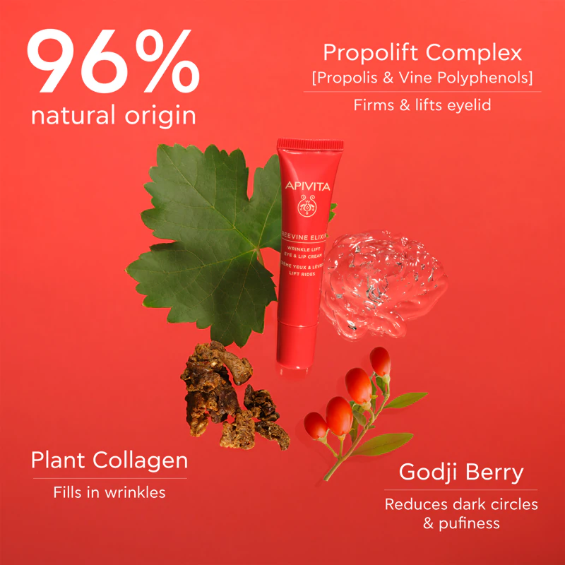 Apivita Beevine Elixir Augen- und Lippencreme – intensiv straffende Augencreme gegen Falten und Augenringe