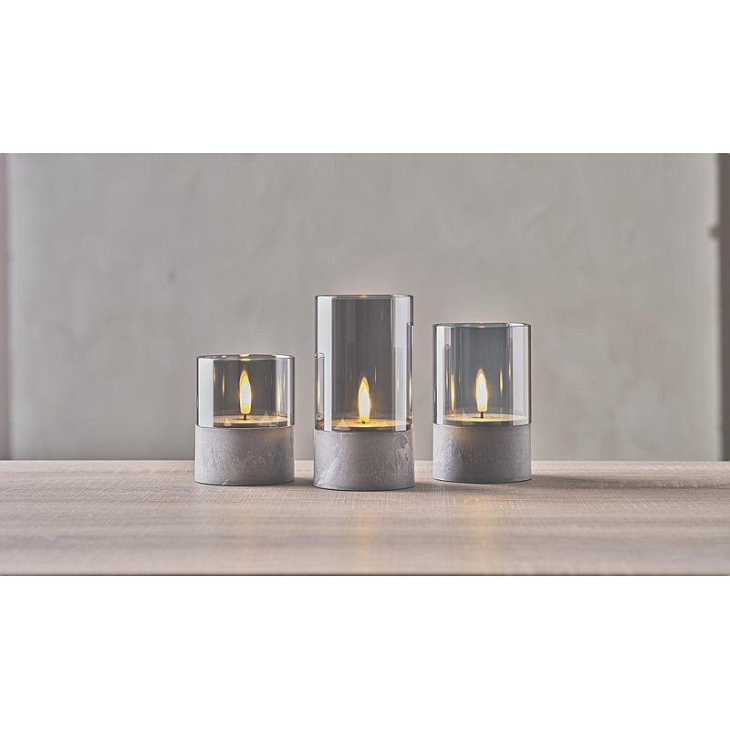 Vie Selected LED-lys 3 stk. med glat glas Cementbase